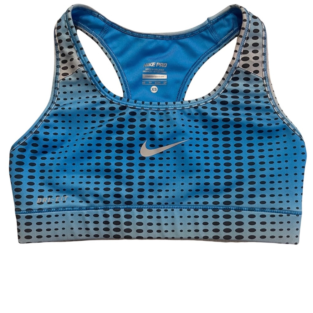 NIKE PRO DRI-FIT Blue Athletic Racerback Sports Bra Size XS